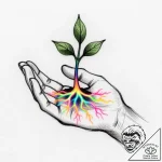 Tat tattoo sketch, entrepreneur’s hand planti… – style Flux Inscriptions – tattoo sketch (18.11.2025 04:17)