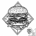 Tattoo design a ‘burger’ on one, ‘fries’ on t… – style Jaeger Mini – tattoo sketch (18.11.2025 04:22)