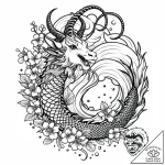 Tattoo design a capricorn goat-fish, half cov… – style Jaeger Mini – tattoo sketch (18.11.2025 05:23)