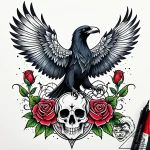Tattoo design a stylized raven or eagle watch… – style Jaeger Simple – tattoo sketch (18.11.2025 05:44)