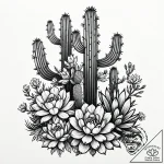 Tat tattoo sketch, cluster of desert cacti wi… – style Jaeger Mini – tattoo sketch (18.11.2025 06:11)
