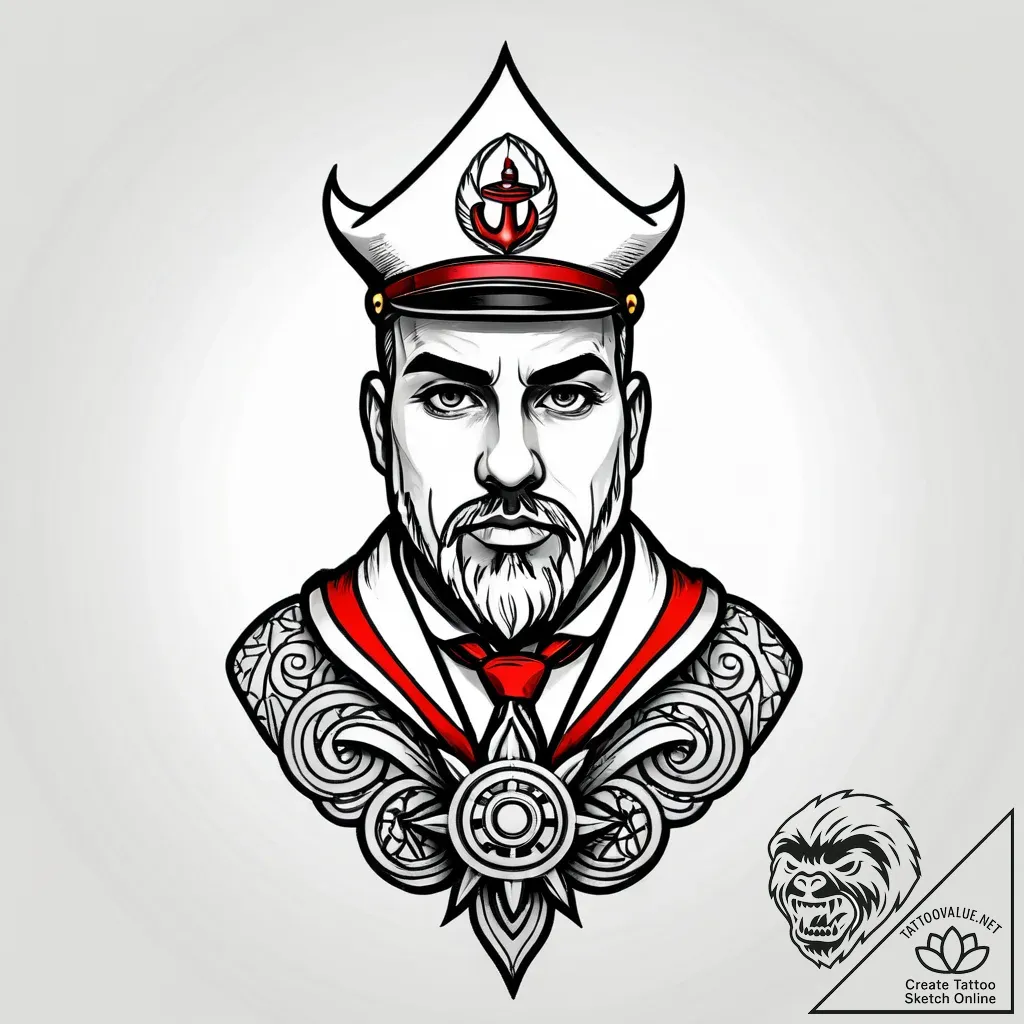 Tattoo sketch, boss baby serious face with ti... - style Jagger Old - tattoo sketch (18.11.2025 06:26)