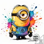 миньоны (minions, 2015), tattoo sketch design… – style Flux Inscriptions – tattoo sketch (18.11.2025 06:29)