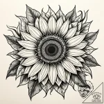 Tattoo sketch a sunflower with an eye at its… – style Jaeger Simple – tattoo sketch (18.11.2025 06:44)