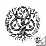 Tattoo sketch: a kolovrat made of interwoven… – style Flux Inscriptions – tattoo sketch (18.11.2025 06:53)