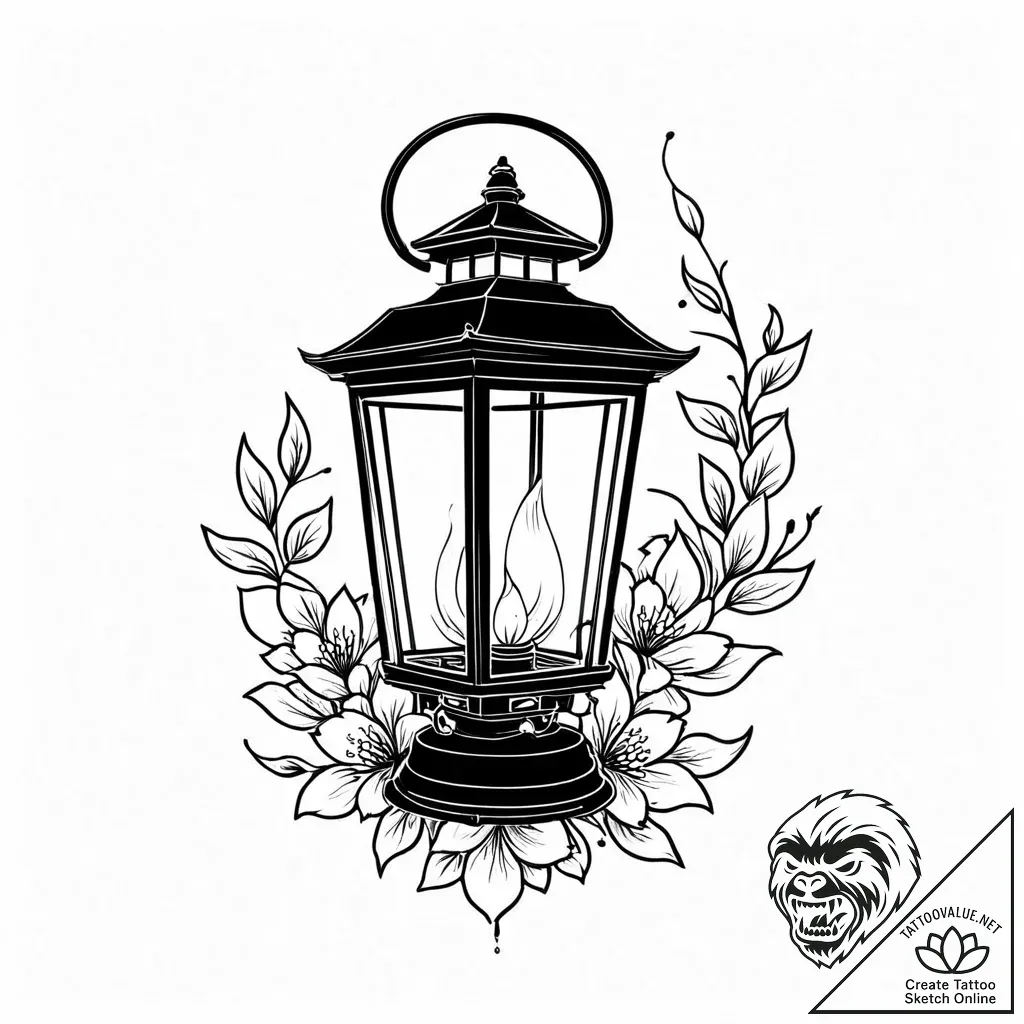 Tattoo sketch, chihiro silhouette with lanter... - style Jaeger Mini - tattoo sketch (18.11.2025 06:59)