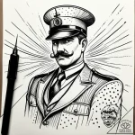 Tattoo sketch, polar express conductor silhou… – style Jaeger Simple – tattoo sketch (18.11.2025 07:19)