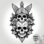 Paratroopers descending from the sky, tattoo… – style Jagger Old – tattoo sketch (18.11.2025 07:50)