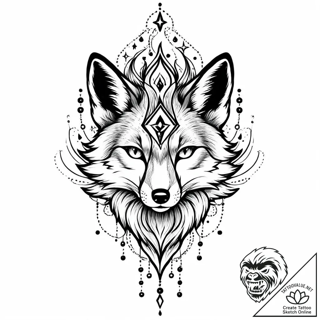 Tat tattoo sketch, surrealistic fox with frag... - style Jaeger Mini - tattoo sketch (18.11.2025 07:59)