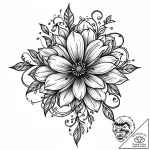 Tat tattoo sketch, whimsical oversized flower… – style Jaeger Mini – tattoo sketch (18.11.2025 08:34)