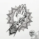 Tattoo sketch a vine wrapping around a human… – style Flux Inscriptions – tattoo sketch (18.11.2025 09:08)