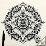 Shattered mirror reflecting a different face,… – style Jaeger Simple – tattoo sketch (18.11.2025 09:23)