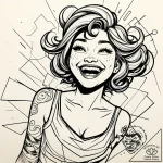 Tattoo sketch, vanellope laughing with glitch… – style Jaeger Simple – tattoo sketch (18.11.2025 11:49)