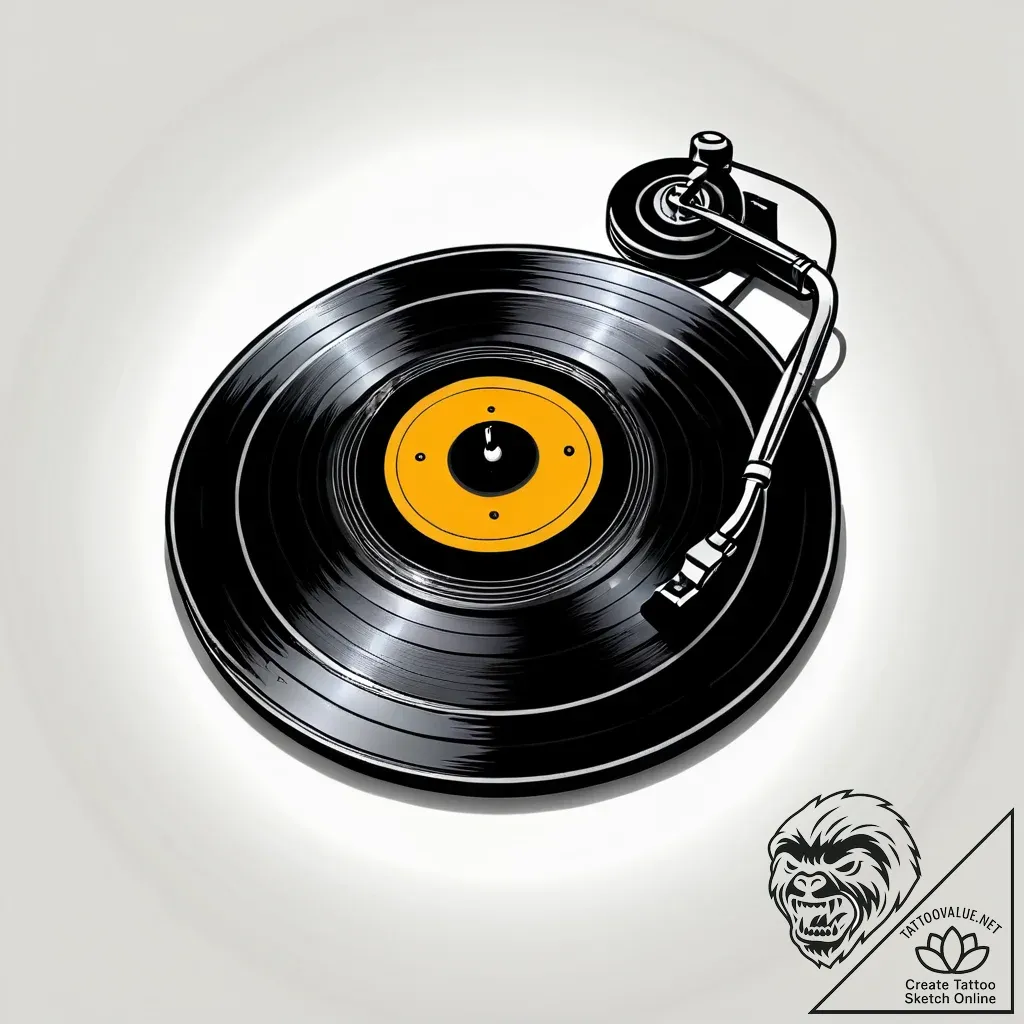 Vinyl record on a turntable - style Jagger Old - tattoo sketch (18.11.2025 12:08)