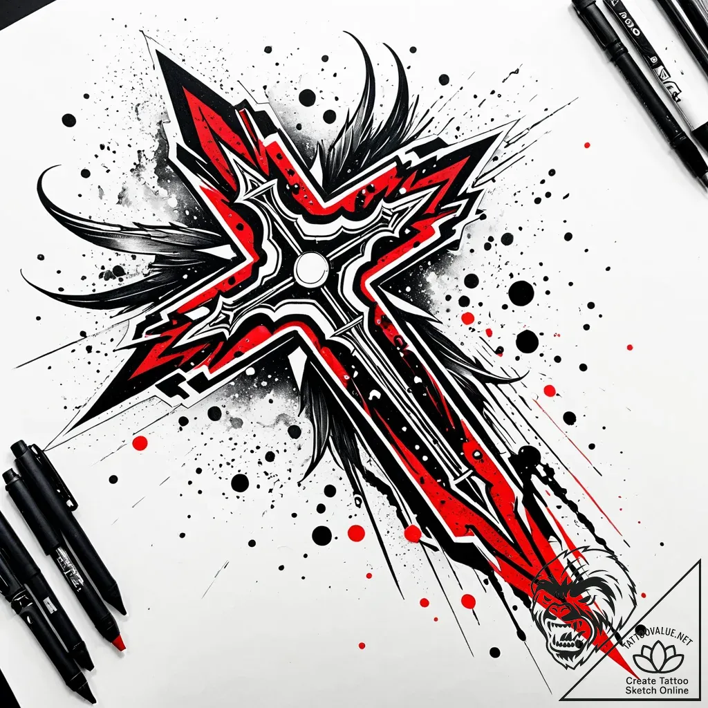 Tattoo design a nebula in the shape of a powe... - style Jaeger Simple - tattoo sketch (18.11.2025 12:14)