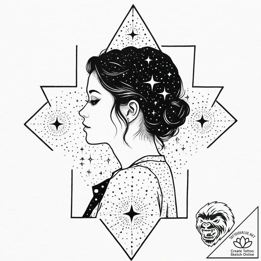 Tattoo sketch a silhouette of a person lookin... - style Jaeger Mini - tattoo sketch (18.11.2025 12:32)