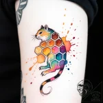 Tattoo sketch a subtle bee with a honeycomb p… – style Flux Inscriptions – tattoo sketch (18.11.2025 12:47)