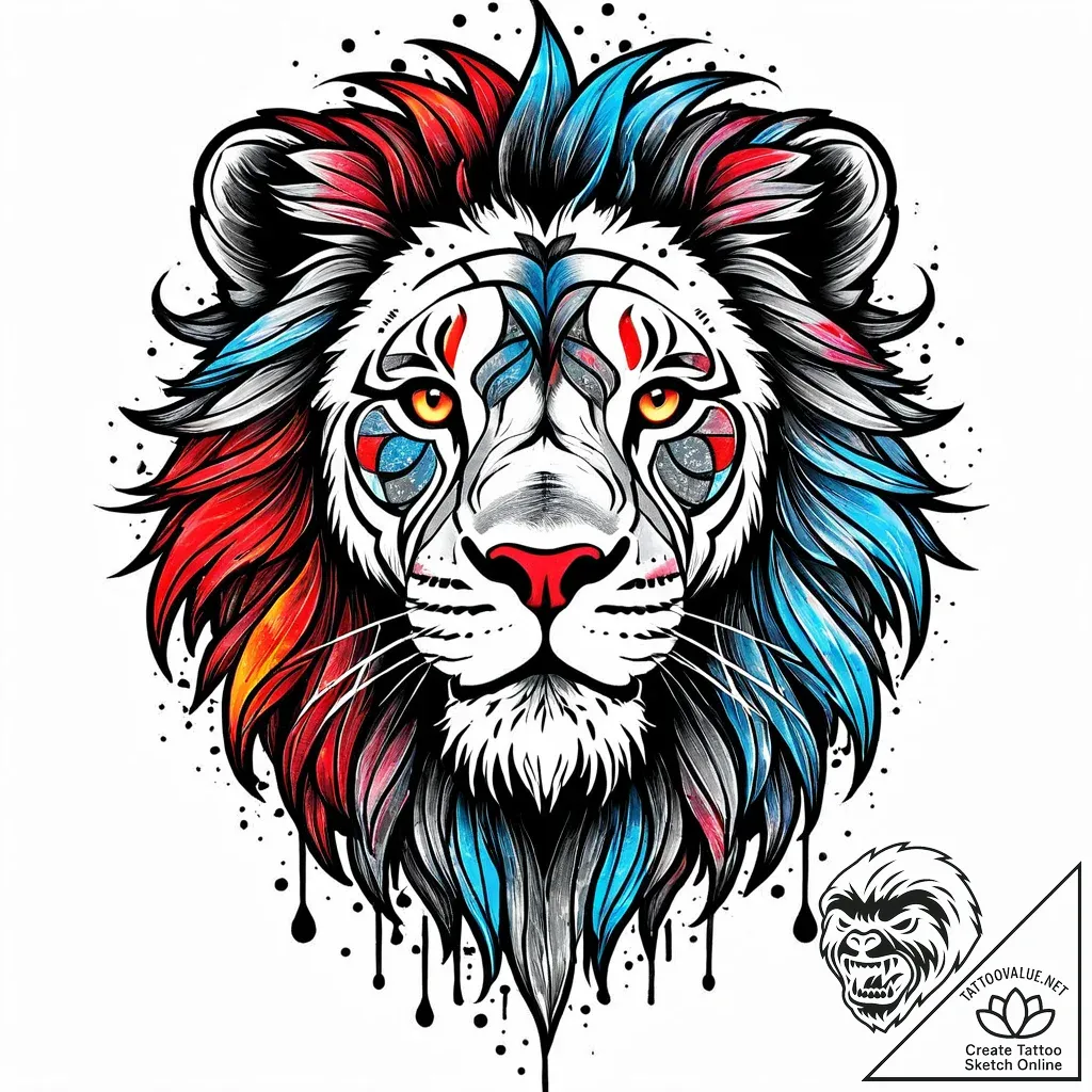 Eskiz.to, tattoo sketch, alex lion head with... - style Jaeger Mini - tattoo sketch (18.11.2025 12:52)