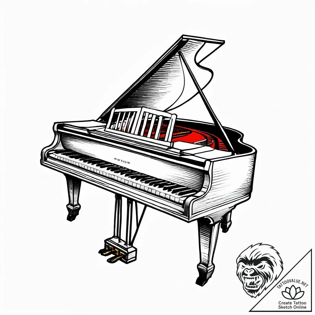 A close-up of the keys of a vintage, well-use... - style Jagger Old - tattoo sketch (18.11.2025 15:41)