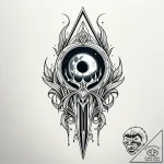 Eclipse shard in skeletal grip, tattoo drawin… – style Jaeger Simple – tattoo sketch (18.11.2025 15:47)
