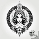 Tattoo design a virgo maiden, half abstract l… – style Jagger Old – tattoo sketch (18.11.2025 16:04)