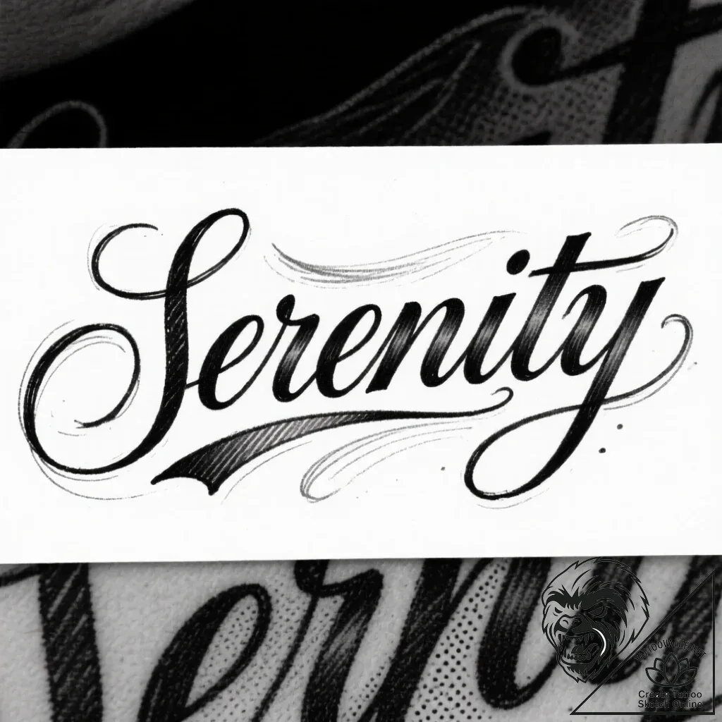 Tattoo design a word in a specific font, chos... - style Flux Inscriptions - tattoo sketch (18.11.2025 16:09)