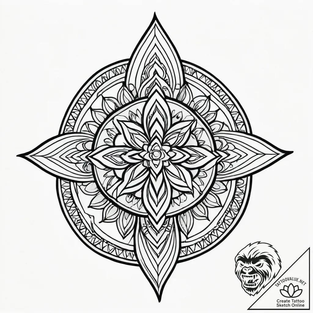 Tattoo sketch a subtle 'mandala' fragment tha... - style Jagger Old - tattoo sketch (18.11.2025 16:29)