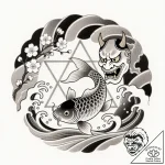 Tat tattoo sketch, intricate circular mandala… – style Flux Inscriptions – tattoo sketch (18.11.2025 16:32)