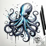 Octopus with each tentacle holding a differen… – style Jaeger Simple – tattoo sketch (18.11.2025 16:35)