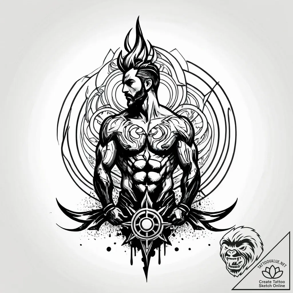 Tattoo sketch a silhouette of a man standing... - style Jagger Old - tattoo sketch (18.11.2025 16:41)