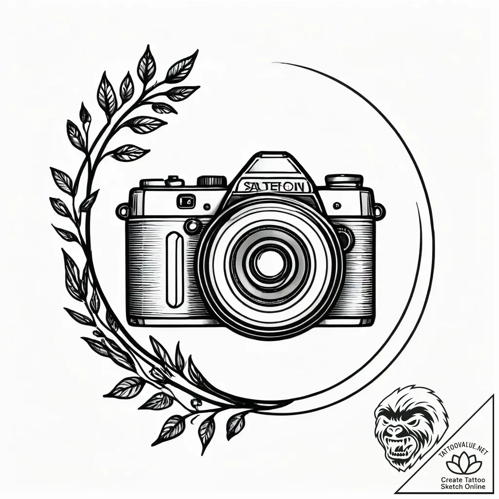 Tattoo sketch a stylized camera lens on one,... - style Jagger Old - tattoo sketch (18.11.2025 16:53)