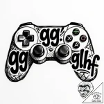 Tattoo design a gaming controller with a “gg”… – style Flux Inscriptions – tattoo sketch (18.11.2025 16:56)