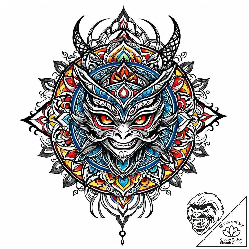 Ninja, tattoo drawing outline, fine lines, de... - style Jaeger Mini - tattoo sketch (18.11.2025 17:01)