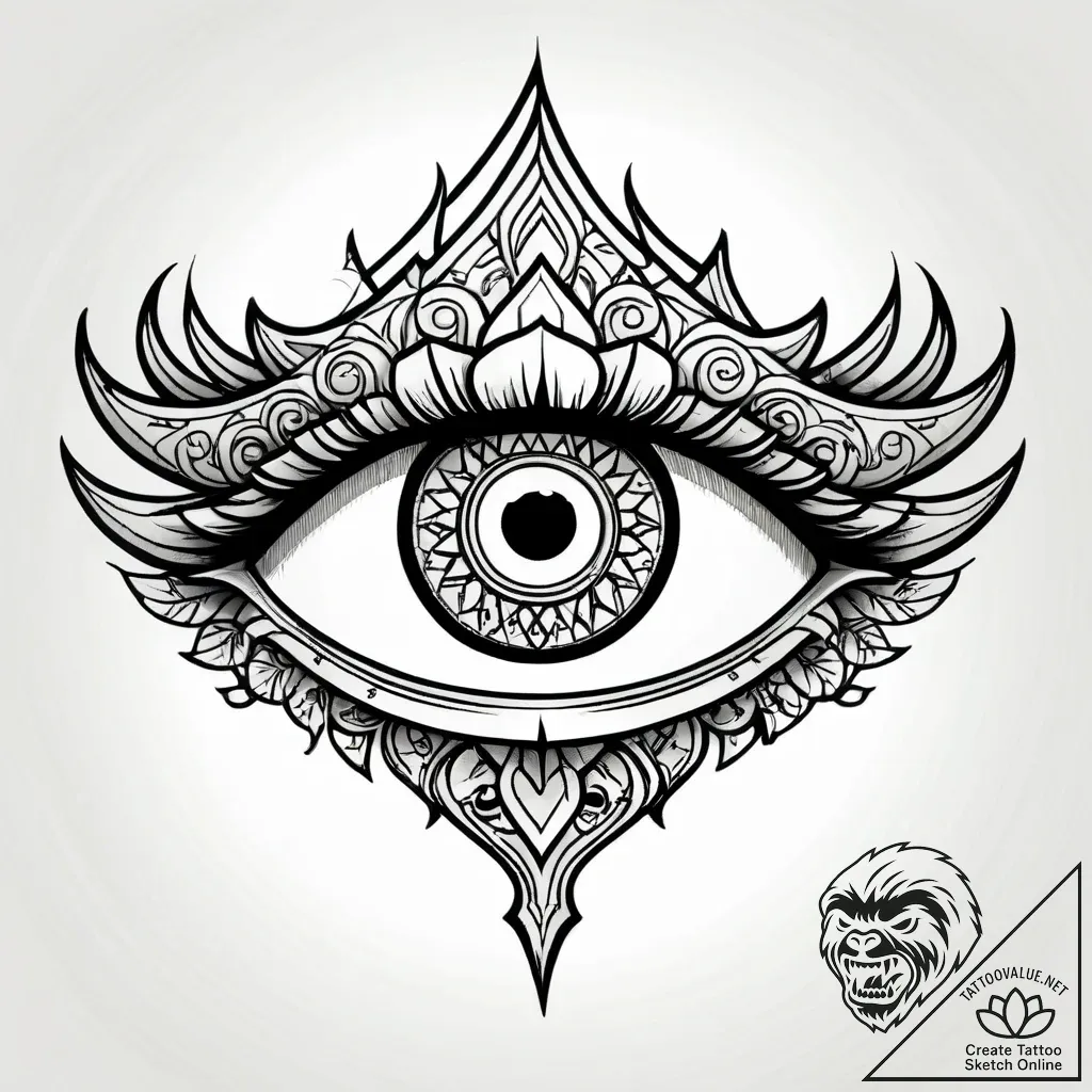 Tattoo design a gamer's eye with a pixelated... - style Jagger Old - tattoo sketch (18.11.2025 18:05)