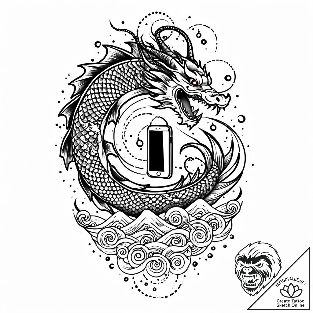 Tat tattoo sketch, influencer silhouette with... - style Jaeger Mini - tattoo sketch (18.11.2025 20:25)