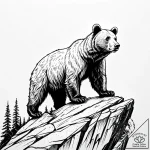 Tattoo sketch, kenai standing on rock cliff,… – style Jaeger Simple – tattoo sketch (18.11.2025 21:24)