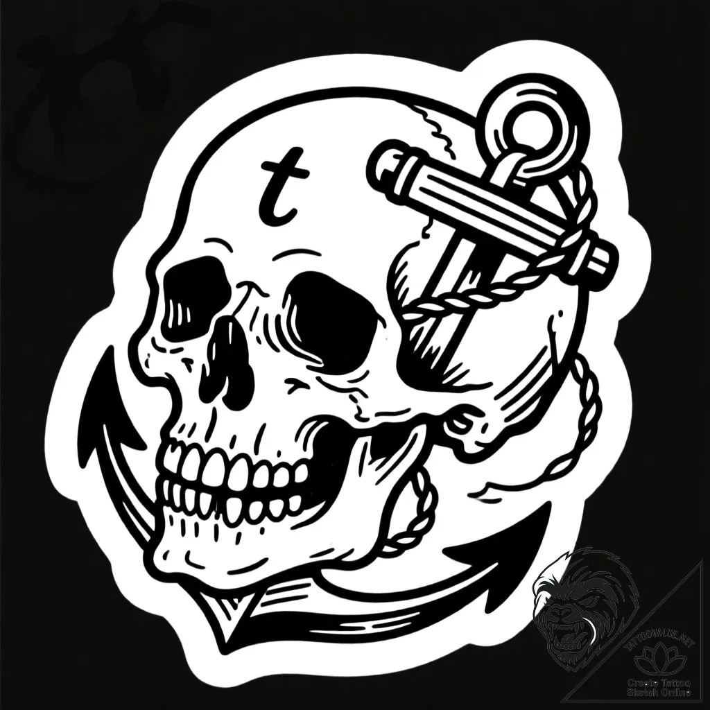 Memento mori (still life with a skull), tatto... - style Flux Inscriptions - tattoo sketch (18.11.2025 22:25)