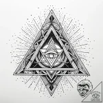 триада (символ), tattoo line art, on a clean… – style Jaeger Simple – tattoo sketch (18.11.2025 22:44)