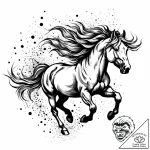 Tattoo sketch, wild horse galloping with wind… – style Jaeger Mini – tattoo sketch (19.11.2025 01:45)
