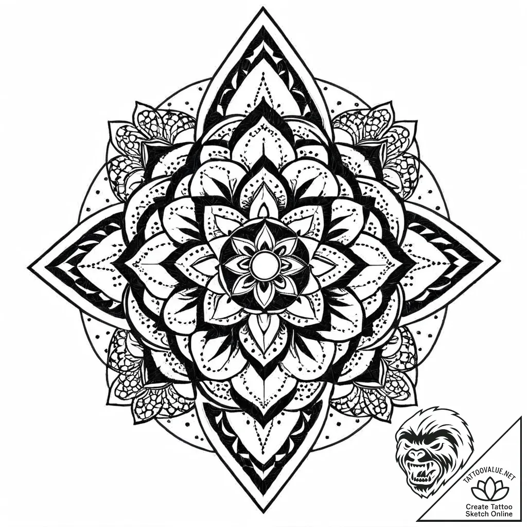Tattoo design a quilt patch with a meaningful... - style Jaeger Mini - tattoo sketch (19.11.2025 03:05)