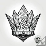 Crown of ice melting slowly, tattoo drawing o… – style Jagger Old – tattoo sketch (19.11.2025 03:25)