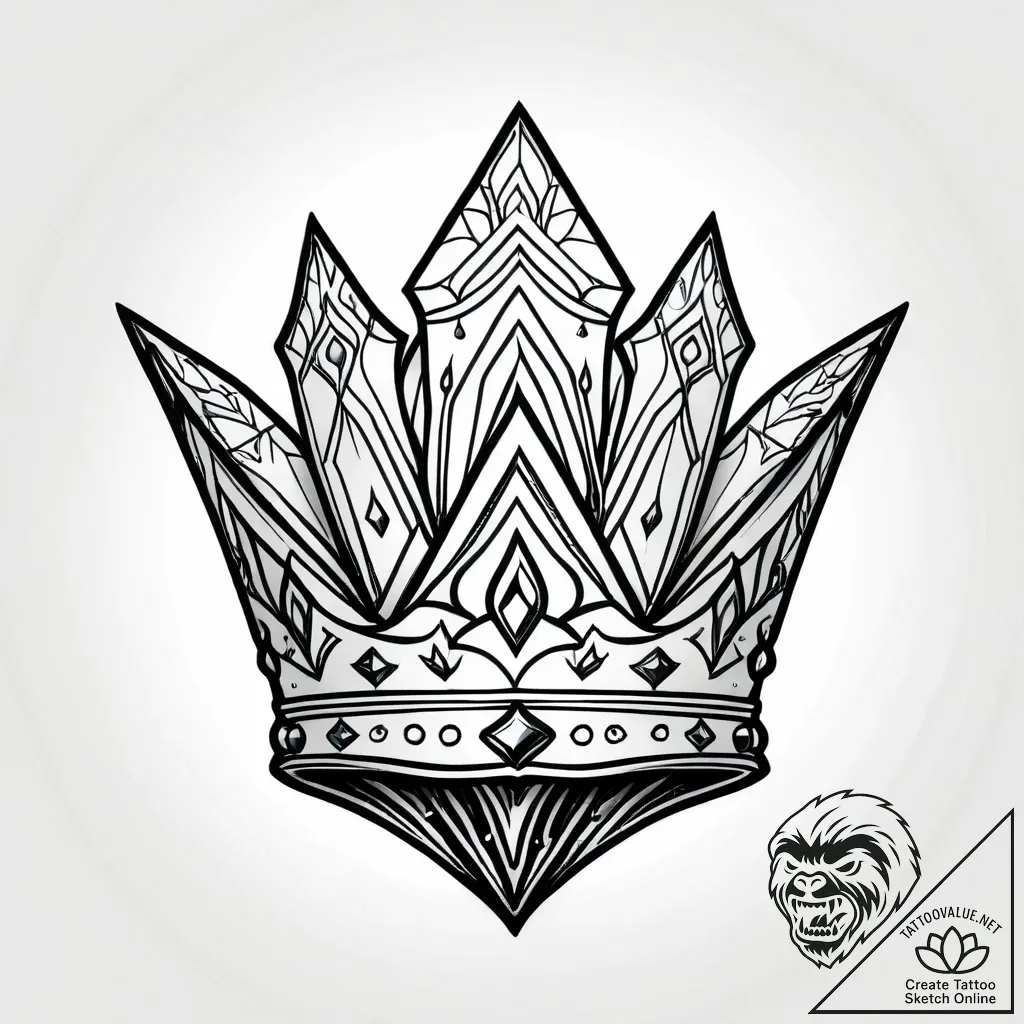 Crown of ice melting slowly, tattoo drawing o... - style Jagger Old - tattoo sketch (19.11.2025 03:25)