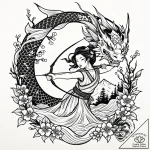 Tattoo sketch, merida shooting arrow through… – style Jaeger Mini – tattoo sketch (19.11.2025 05:45)