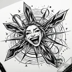 Tattoo sketch, flash in mid-laugh with slow m… – style Jaeger Simple – tattoo sketch (19.11.2025 06:44)