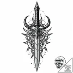 Dagger from fractured seal, tattoo drawing ou… – style Jaeger Mini – tattoo sketch (19.11.2025 07:05)