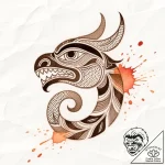 хайда (узоры), tattoo line art, on a clean wh… – style Flux Inscriptions – tattoo sketch (19.11.2025 07:45)