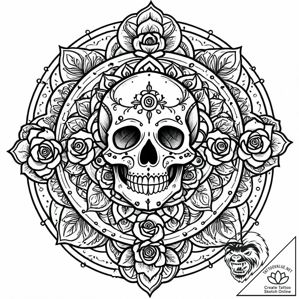 Tattoo design a complex mandala with a powerf... - style Jaeger Mini - tattoo sketch (19.11.2025 08:25)