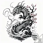 Bonsai tree with neon leaves growing from a d… – style Jaeger Simple – tattoo sketch (19.11.2025 09:25)