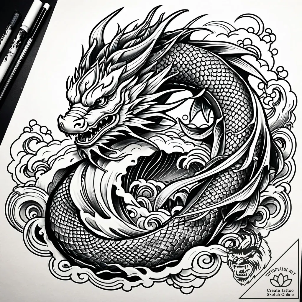 Tattoo sketch, luca’s human face transitionin... - style Jaeger Simple - tattoo sketch (19.11.2025 10:44)