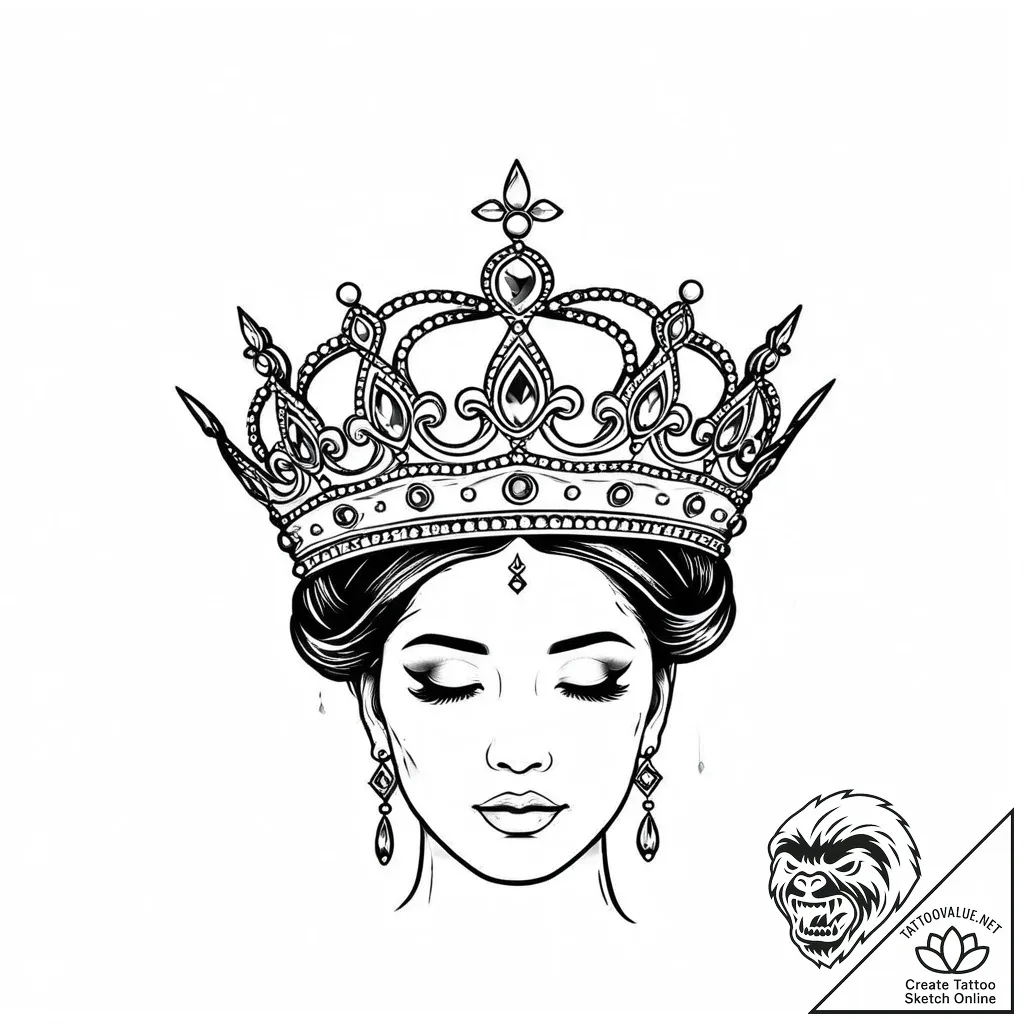 Tattoo sketch a small, minimalist crown or ti... - style Jaeger Mini - tattoo sketch (19.11.2025 11:05)